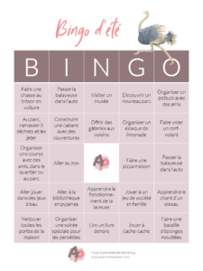 Bingo d'été - Carte 3 Parce que pour divertir les enfants, il faut souvent prendre des moyens créatifs. #pasdecampdejour