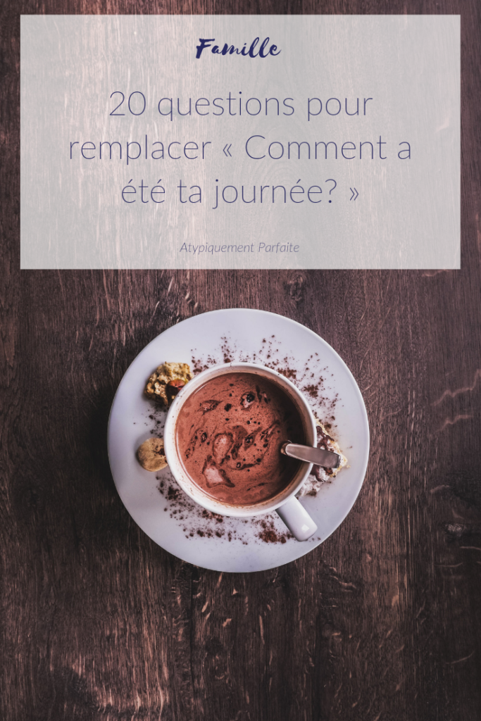 Un chocolat chaud dans une soucoupe. Au retour à la maison, après l'école, il peut être important de varier les questions posées à l'enfant. Voici donc 20 questions à poser à son enfant au retour de l'école pour favoriser la discussion avec lui. #rentréescolaire #communication #bienveillance #parentalitépositive