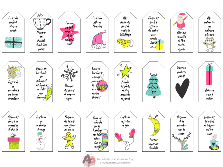 Calendrier de l'Avent à partager en famille. Des activités douces et ludiques, mais aussi des actes de générosité pour partager l'esprit de Noêl. #avent #avent2019 #calendrier #activités #activitésenfamille #générosité #douceur #aider #amour #Noël